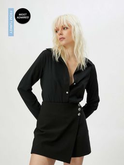 Koton - Crop Long Sleeve Collar Neck Slim Fit Shirt