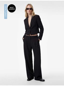 Koton - Regular Fit Long Sleeve Crop Blazer Jacket