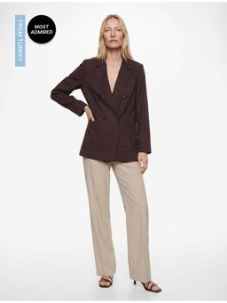 Koton - Long Sleeve Modal Wrap Collar Blazer Jacket with Button and Pocket Detail