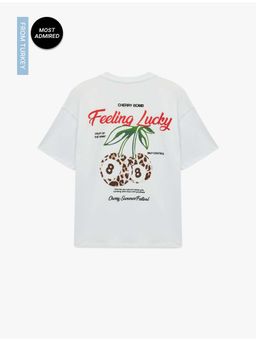 Koton - Womens White Cherry Printed T-Shirt
