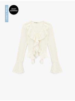 Koton - Womens White V Neck Top