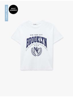 Koton - Womens White Oversized T-Shirt
