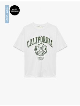 Koton - Womens White Oversized T-Shirt