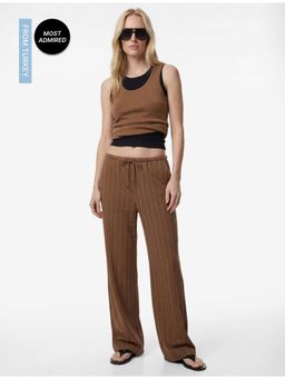 Koton - Womens Brown Stripes Pant