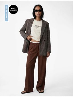 Koton - Womens Brown Wide Leg Trouser