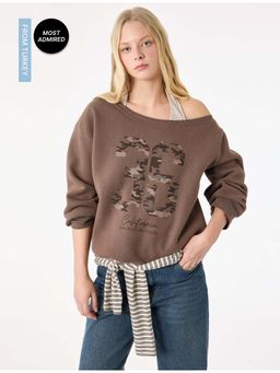 Koton - Womens Brown Halter Neck Sweatshirt