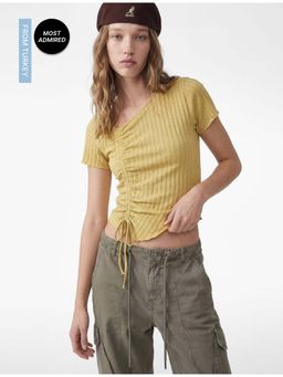 Koton - Womens Khaki Asymmetric Top