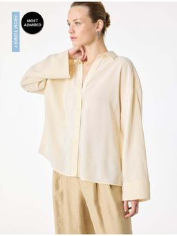 Koton - Womens Beige Oversize Shirt