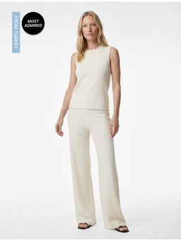 Koton - Womens White Wide Leg Trouser