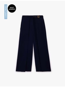 Koton - Womens Navy Blue Wide Leg Pant