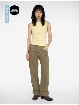 Koton - Womens Yellow Boat Neck Top