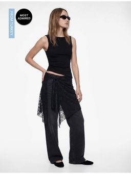 Koton - Womens Black Boat Neck Top