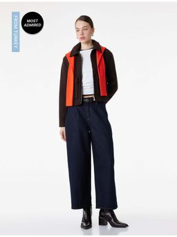 Koton - Womens Navy Blue Wide Leg Jeans