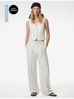 Koton - Womens White Wide Leg Pant