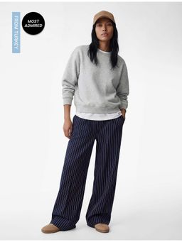 Koton - Womens Navy Blue Stripes Pant