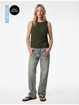 Koton - Womens Olive Sleeveless Top