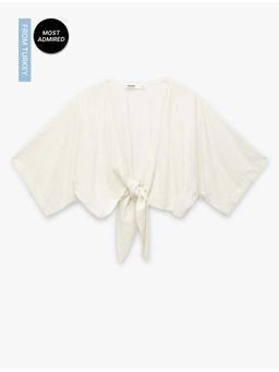 Koton - Womens Off White Linen Blend Top