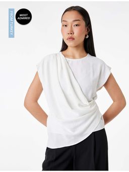 Koton - Womens White Asymmetric Top