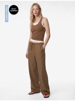 Koton - Womens Brown Wide Leg Pant