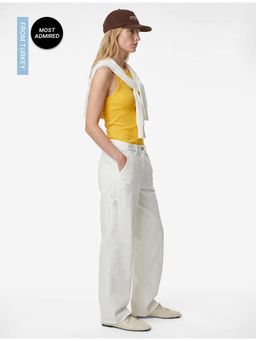 Koton - Womens Yellow Cotton Ribbed Tank Top