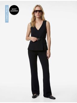 Koton - Womens Black V Neck Top