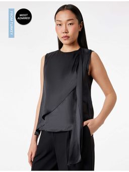 Koton - Womens Black Sleeveless Satin Top