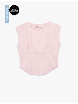 Koton - Womens Pink Solid Top