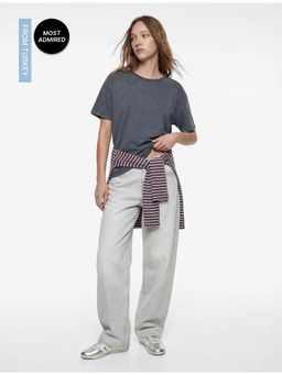 Koton - Womens Grey Oversize T-Shirt