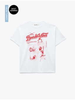 Koton - Womens White Oversized T-Shirt