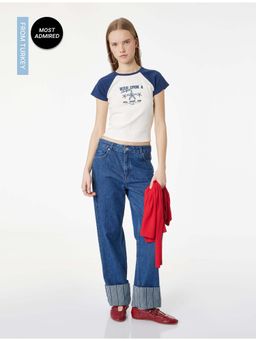 Koton - Womens White Cotton T-Shirt