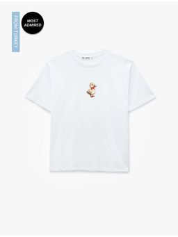 Koton - Womens White Oversized T-Shirt