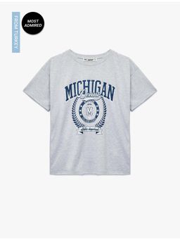 Koton - Womens Grey Oversize T-Shirt