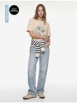 Koton - Womens Beige Oversized T-Shirt