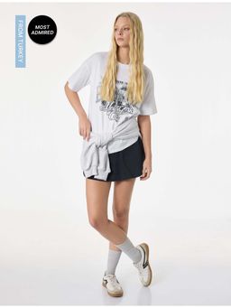 Koton - Womens White Oversize T-Shirt