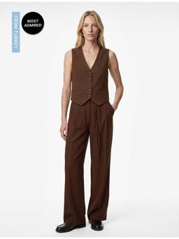 Koton - Brown Blazer Vest Waist Coat