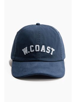 H&M - Men Blue Motif-Detail Cotton Twill Cap