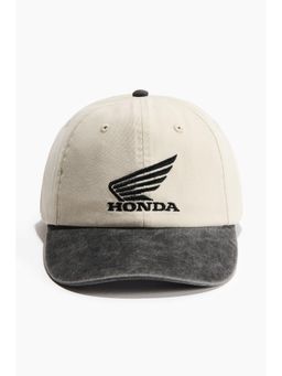 H&M - Men White Motif-Detail Cotton Twill Cap