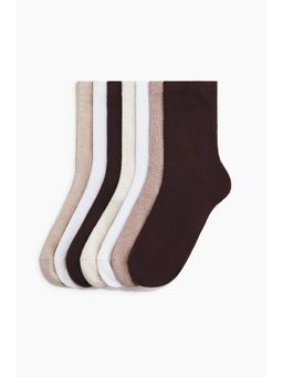 H&M - Women Beige 7-Pack Socks