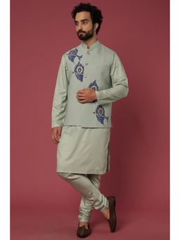 Abees - Green Embroidered Kurta with Bandi and Churidaar