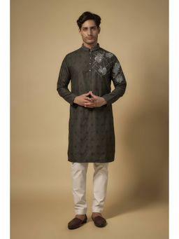 Abees - Green Embroidered Kurta with Pyjama