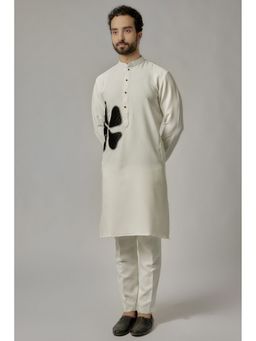 Abees - Ivory Embroidered Kurta with Pant