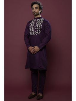 Abees - Purple Embroidered Kurta with Churidaar