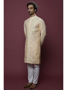 Abees - Beige Embroidered Kurta with Poona Pant