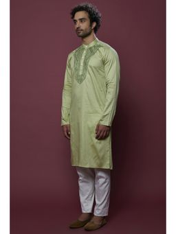 Abees - Green Embroidered Kurta with Poona Pant