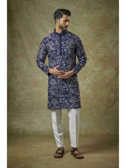 Abees - Blue Embroidered Kurta with Pant
