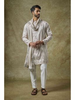 Abees - Grey Embroidered Kurta with Dupatta and Pant
