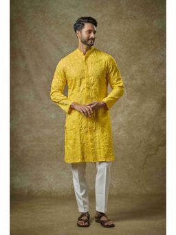 Abees - Yellow Embroidered Kurta with Pant