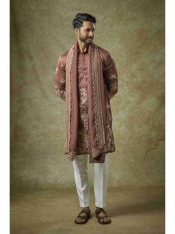 Abees - Brown Embroidered Kurta with Dupatta and Pant