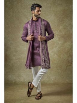 Abees - Purple Embroidered Kurta with Dupatta and Pant