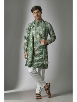 Abees - Green Embroidered Kurta with Dupatta and Pant